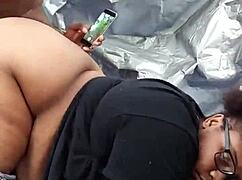 Nerdy fat ass ebony pounded hard by monster cock public park