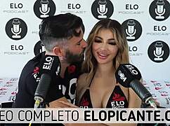 Elo from the podcast ends up sucking Veve Valencia's tits on cam