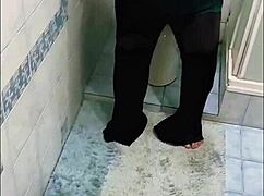 discovering my stepmother's bathroom secrets leads to happy interracial domination with her big black cock cravings