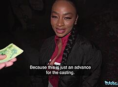 French ebony babe pounded hard missionary outdoors public agent pov