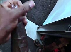 she jerks off her big black cock quick and hard