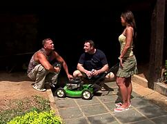 Jade Sin Dominates Wild European Threesome!