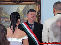 Ever seen a beautiful bride get dominated post-wedding? 