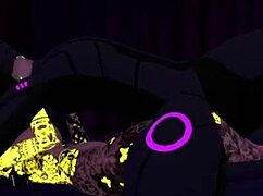 synth and angel goddess share a furry romantic night full of sensual passion