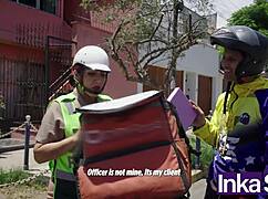 ohh fuck this traffic cop milf rides delivery cock sooo hard ugh