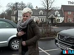 hey bree branning flashes pussy and pisses publicly for all to see