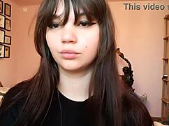 goddess smokes cig with big bare pussy lips close up femdom tongue tease!?