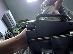 Horny Teen Masturbates in Gym Locker Room Squirts on Bench