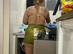 Why show my swollen young pussy flashing in mini skirt live from kitchen exhibitionist tease