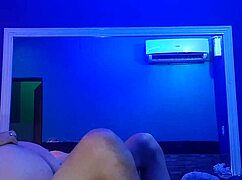 Chubby Latina Milf Rides Cowgirl on Boyfriend's Cock Doggy Style in Bedroom Rental