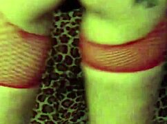 Redhead Slut Orgasms Hard in Fishnets Outdoors