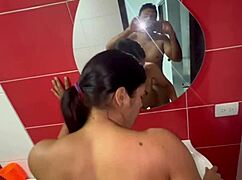 i catch skinny tattooed mexican sister-in-law showering and cum rough in her mouth pov