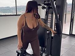 Beautiful Brunette Milf Bounces Big Ass On Trainer's Monster Cock Till Explosive Cum