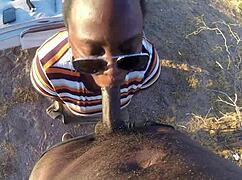 Damn, her fat ass takes that big black cock outdoors for the first time ever!