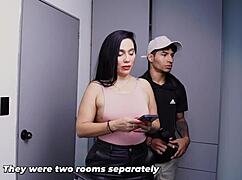 stepmom's huge latina ass tempts stepson in tight hotel bed