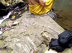 Why hide aunt's big ass fuck in jungle pond public bath?