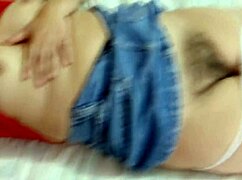 Beautiful stepmom exposes big hairy pussy voyeur solo masturbation cumming hard jeans