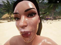 Curvy White Milf Alissa Battles Locu's Massive Black Cock Beachside