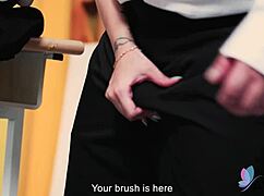 bad bad strips naked for painting then bends over moaning as pussy gets fucked wet