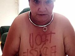 Chienne Marie Shumilie films dirty video for master Diabolus in stockings