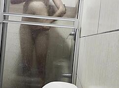 Petite Girl Spied Masturbating Secretly With Cousin's Panties In Bathroom