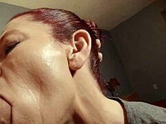 face fucking gagging choking old redhead whore with deepthroat cumshot