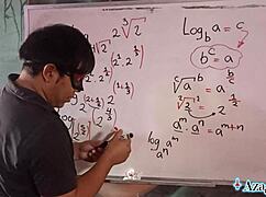 Whoa! Erotic Japanese Algebra Roleplay Ends in Accidental Creampie