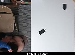 caught shoplifting lingerie, teen gets bent over and dominated hard in garage
