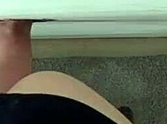 Blonde whore deepthroats monster cock in gloryhole then bends over doggystyle!