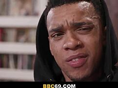 Blonde learns DEEPTHROAT on big black cocks in interracial blowbang!