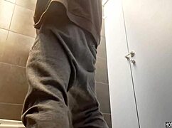 i got so horny riskily stroking my monster cock in that public bathroom