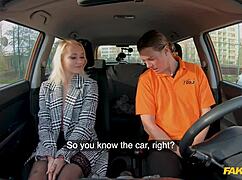 blonde bombshell marllyn sugar rides instructor cock car