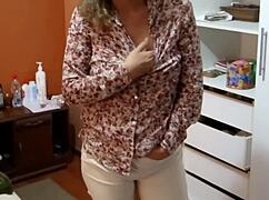 omg my hot wife flashes huge tits and hairy pussy for you to jerk to 😘🍒📹