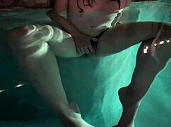 Girlfriend's Late Night Pool Solo Turns Into Wild Fingering Orgasm Frenzy!