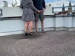 i love peeing outdoors with my curvy mother-in-law flashing her huge natural tits everywhere
