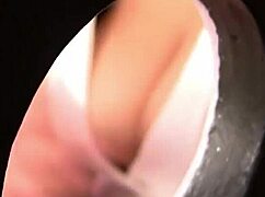Skinny Slut Deepthroats Cock Through Gloryhole In Fitting Room