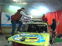 Check this sexy Russian lady stripping satin mini skirt and leather panties slow tease part 2