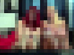 Locked in chastity by two hot bitches