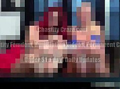 Locked in chastity by two hot bitches