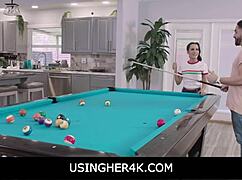 using teen freya on the pool table