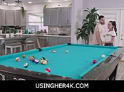 using teen freya on the pool table