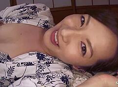 Small tits slim japanese mature step-mom wake up and give pov creampie fuck in uncensored japan porn