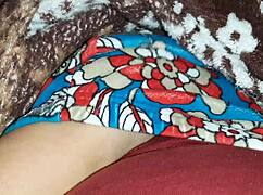 my stepsister massages my legs and i secretly masturbate under the blanket from her - lesbian illusion girls