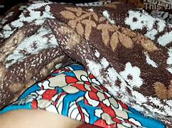 my stepsister massages my legs and i secretly masturbate under the blanket from her - lesbian illusion girls