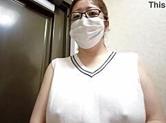 married woman masturbates at the entrance