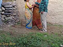 indian step mother in law and wife share step son