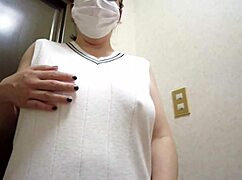 married woman masturbates at the entrance