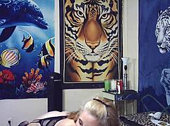 backstage glasses cam missionary and doggystyle sex