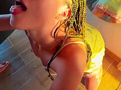 a deep blowjob from stepbrother ended up filling pussy