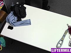 The lingerie thief gets caught red handed and is taken to the back office